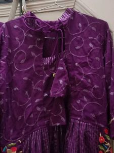 Beautiful Purple Embroidered Kurta Set