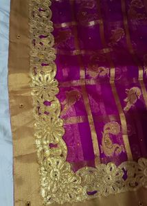 fancy Organza Gold Shining saree