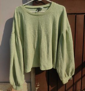 Sweatshirt with Puffy Long Sleeves💌