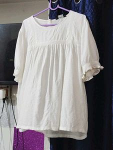 Elegant White Babydoll Top