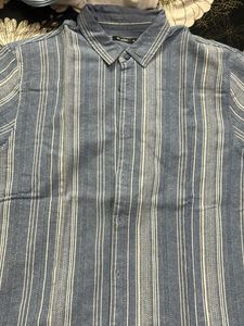 Men's Striped Blue Button-Down Shirt
