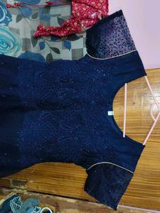 Stunning Navy Blue Embellished Gown