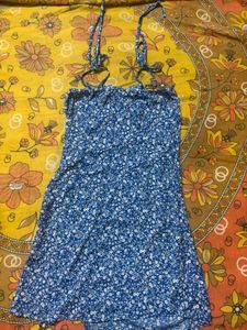 Blue Floral Mini Dress
