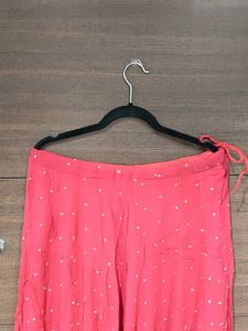 Black Kurta Set with Red Skirt