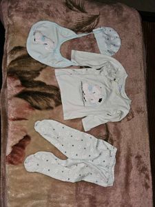 Baby Clothing Set - Hat, Bib, Top, Pants