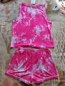 Cute Pink Tie-Dye Pajama Set