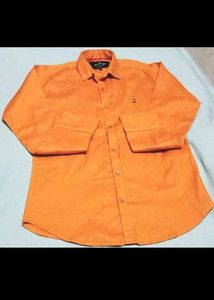 Vibrant Orange Button-Up Shirt