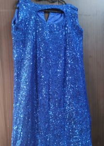 Stunning Blue Sequin Party Dress