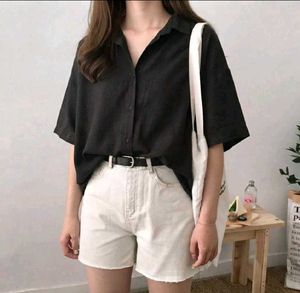 Chic Black Oversized Button-Down Shirt