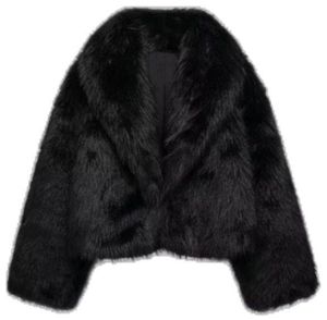 Chic Black Faux Fur Jacket