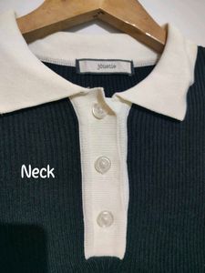 Preppy Chic Knit Polo Top