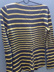 yellow striped oversized t shirt