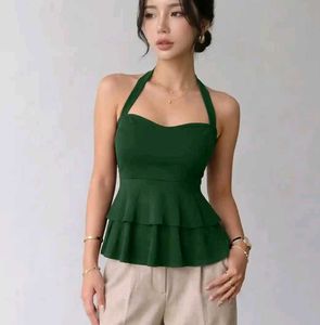 Chic Halter Neck Peplum Top