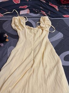 Yellow midi dress