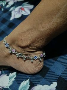 Charming Flower Anklets with Colorful Gems