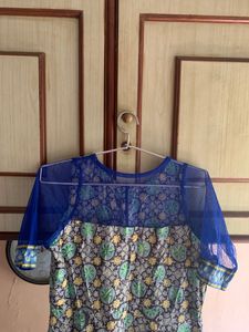 Beautiful Printed Kurti with Sheer Sleeves