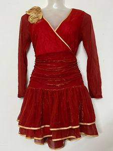 glitter Stunning Red Velour mini Dress