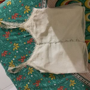 Polka Dot Lace Trim Blouse