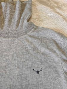 Gray Turtleneck T-Shirt