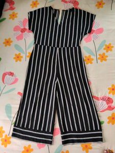 Striped Black &amp; White Jumpsuit