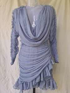 Elegant Ruched Lavender Dress