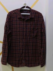 Men's Red Plaid Long Sleeve Shirt