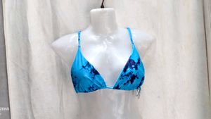 I. Blue Tie-Dye Bikini Top