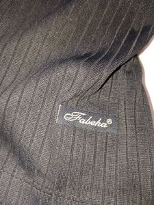 Black Ribbed Polo Top