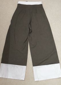 Stylish Two-Tone Wide Leg Pants