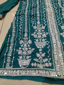 Beautiful Teal Kurta Sharara Set