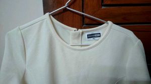 👚 SASSAFRAS Off-White Flared Casual Top