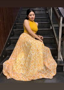 Aliaa bhatt Yellow Printed Maxi Skirt