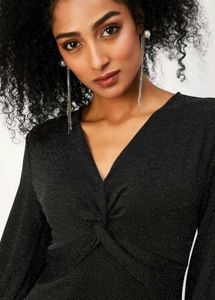 Black Shimmery Midi Dress