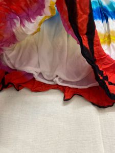 Bohemian Tie-Dye Tiered Skirt with Belt