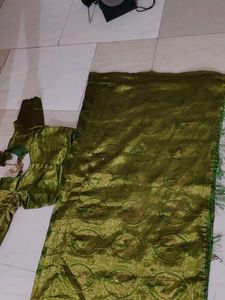 saree mehandi colour shalu festival wear