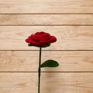 Handmade Crochet Red Rose