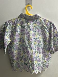 Cute Floral Print Cropped Top