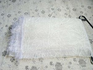 White Embroidered Net Dupatta