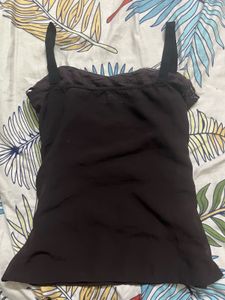 Y2k Beaded Brown Top
