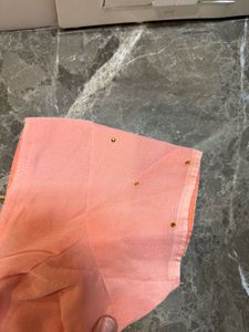 Peach Embroidered Saree with Blouse