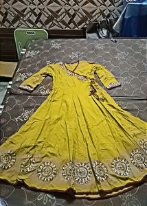 Mustard Colour Full Ghera Anarkali