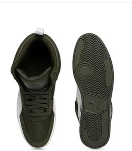 Puma Men olive rebound street v2 leather Sneakers