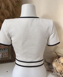 Chic korean White Cropped Jacket Top