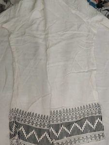 White Kurta with Geometric Print