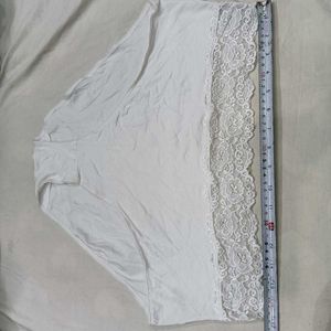 White 🥰Lace Trim Briefs