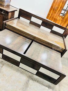Stylish Wooden Sofa cum Bed with Storage