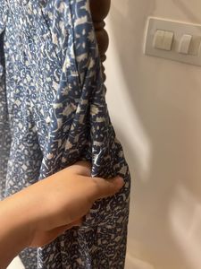 Blue Block print Palazzo With pocket