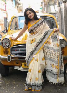 brand new Unique  handloom Saree with Car