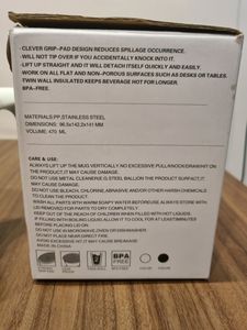 SPILL FREE SUCTION WHITE  MUG NEW IN BOX 470ML