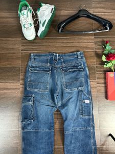 Men's Blue Denim Cargo Jeans
